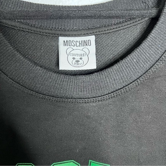 Moschino Sweater men XS Small Pablo Bear Sweatshirt Black HH - Picture 2 of 7
